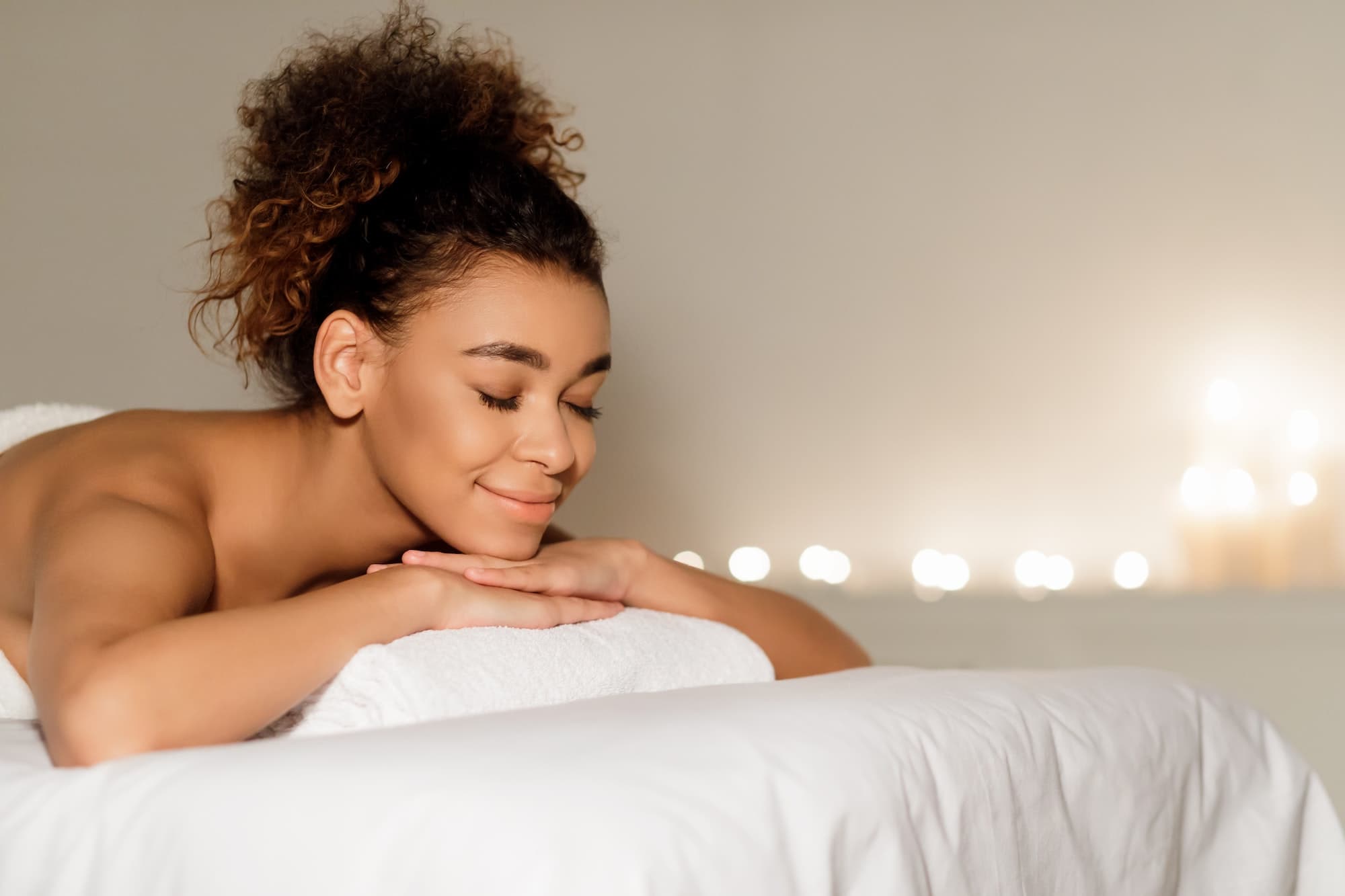 A guest relaxing during a spa visit